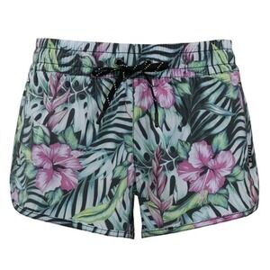 Salt Life Athletic Swim Shorts Women's Sz S Hawaiian Floral Beach Drawstring